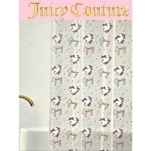 Juicy Couture Home Signature Logo Prism Heart &Stars Eco-Friendly Shower Curtain